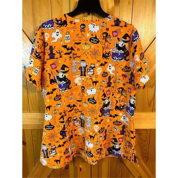 Dickies Halloween Scrub Top XL Orange (4224) - Picture 5 of 5